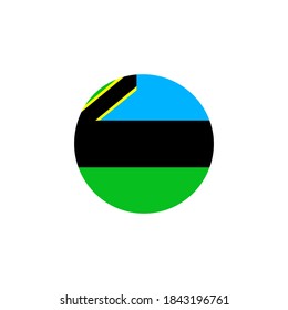 Zanzibar round flag icon. National Zanzibar circular flag vector illustration isolated on white.