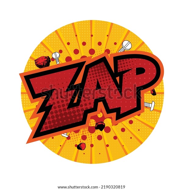 Zap Awesome Comic Zap Text Design Stock Vector (Royalty Free ...