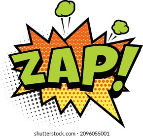 Zap bubble, comic book, pop art style dotted. Vector zap bubble funny, balloon halftone speech, cloud design illustration