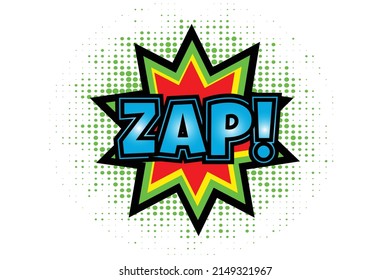 ZAP! Comic Speech 3d Text Style Effect Mockup