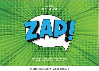 zap editable text effect 3d suitable for cartoon style Comic