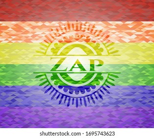 Zap lgbt Farben Emblem. Vektorillustration Illustration. Mosaik.