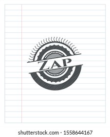 Zap with pencil strokes. Vector Illustration. Detailed.