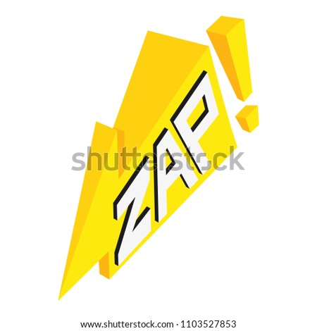 Zap speech bubble icon. Isometric of zap speech bubble vector icon for web design isolated on white background