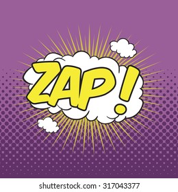 ZAP! Wording Sound Effect for Comic Speech Bubble