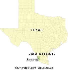 Zapata County and census-designated place of Zapata location on Texas state map