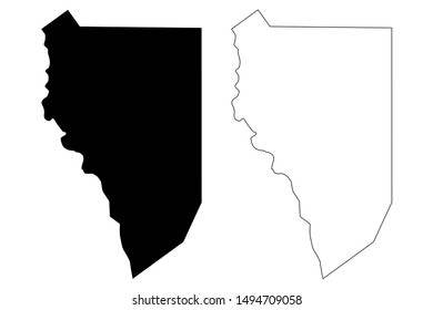 Zapata County, Texas (Counties in Texas, United States of America,USA, U.S., US) map vector illustration, scribble sketch Zapata map