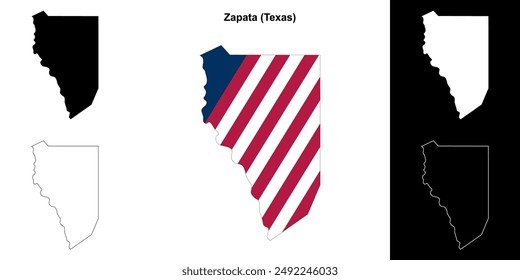 Zapata County (Texas) outline map set