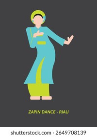 Zapin Dance Vector – Traditional Malay Dance with Islamic Influence from Indonesia