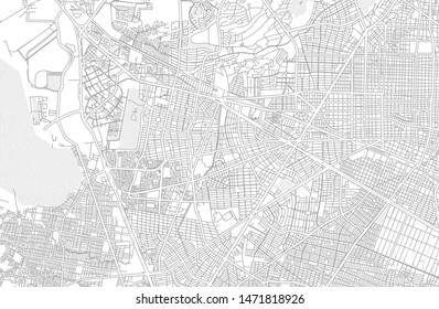 Zapopan, Jalisco, Mexico, bright outlined vector map with bigger and minor roads and steets created for infographic backgrounds.