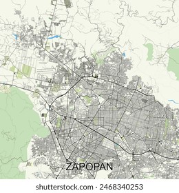 Zapopan, México mapa poster art