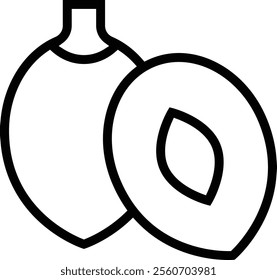 zapote icon. Thin linear style design isolated on white background