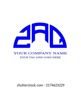 ZAQ letter logo creative design with vector graphic