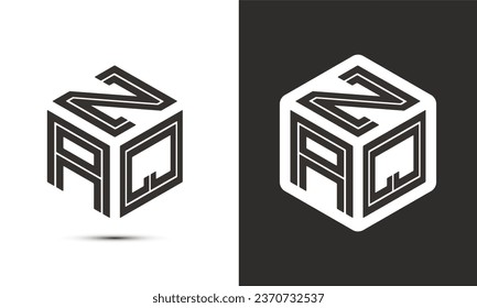 ZAQ letter logo design with illustrator cube logo, vector logo modern alphabet font overlap style. Premium Business logo icon. White color on black background