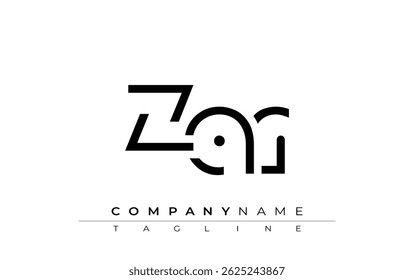 ZAR abstract letter design. Modern Business Logo Design With Abstract Typography and Contemporary Style