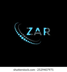 Diseño creativo del logotipo de la letra de ZAR. ZAR diseño único.
