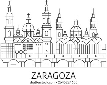Linha da cidade de Saragoça Draw Simple Minimalist