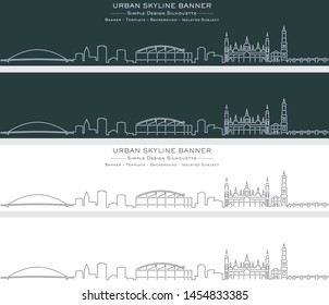 Zaragoza Single Line Skyline Profile Banner