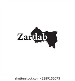 Zardab Azerbaijan map and black lettering design on white background