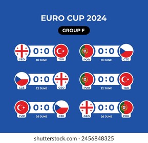 Zarqa - Jordan - 1 May , scoreboard broadcast template for Euro cup football matches 2024 , group F