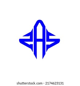ZAS letter logo creative design with vector graphic