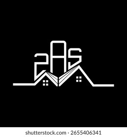 ZAS Real State logo design, ZAS simple and modern logo. ZAS luxurious alphabet design  