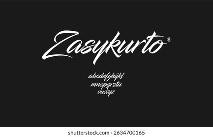 Zasykurto Font - A stylish, flowing script font with elegant, curvaceous letterforms. Ideal for high-end branding, invitations, and personal projects, its refined look adds a touch of sophistication.