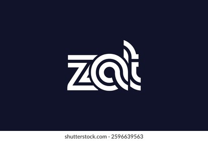 ZAT Creative Unique Modern Letter Logo Design. Stylized logo featuring a unique letter design, presenting abstract minimalist aesthetics and modern appeal.
