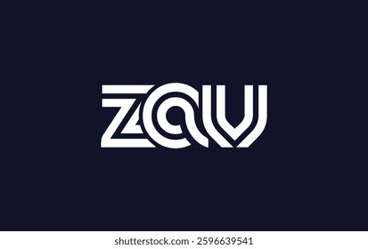 ZAV Creative Unique Modern Letter Logo Design. Stylized logo featuring a unique letter design, presenting abstract minimalist aesthetics and modern appeal.