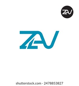 ZAV-Logo-Buchstabe Monogramm Design