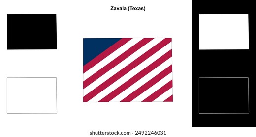Conjunto de mapas esquemáticos del condado de Zavala (Texas)