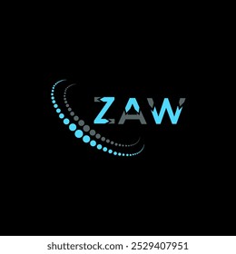 ZAW letter logo creative design. ZAW unique design.
