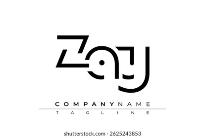 ZAY abstract letter design. Modern Business Logo Design With Abstract Typography and Contemporary Style