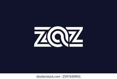 ZAZ Creative Unique Modern Letter Logo Design. Stylized logo featuring a unique letter design, presenting abstract minimalist aesthetics and modern appeal.