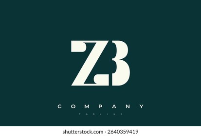 ZB Abstract Geometric Logo Design. Modern and elegant logo design with simplistic typography elements, showcasing branding excellence.
