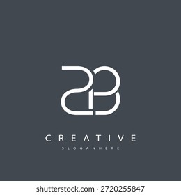 ZB Abstraktes Monogramm Logo Design. Dieses Logo ist mit einer Kombination von zwei Buchstaben Z und B gestaltet