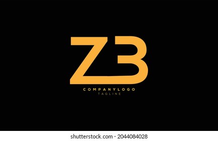 ZB, BZ, Abstract initial monogram letter alphabet logo design