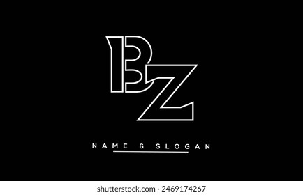 ZB, BZ Abstract Letters Logo Monogram