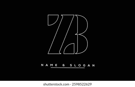 ZB, BZ Abstract Letters Logo Monogram