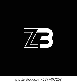 ZB or BZ abstract outstanding letter design. Awesome branding company different colors illustration logo.