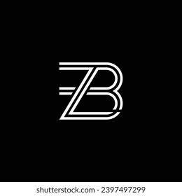 ZB or BZ abstract outstanding letter design. Awesome branding company different colors illustration logo.