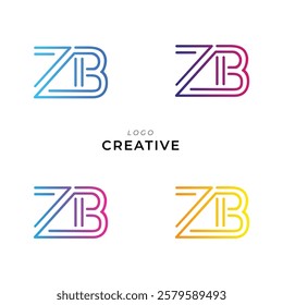 ZB Creative Latter Logo Design. Monogram Design. By Custom Branding Logo. Creative Logo Design. Vector illustration. Modern Design. Logo Template.