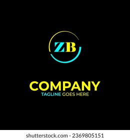ZB creative modern letters logo design template