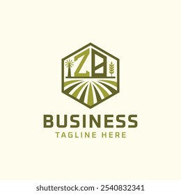 ZB Farm Diseño de Logo | Logotipo moderno de ZB Agro para empresas ecológicas y sostenibles