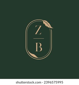 Concepto de plumas de ZB ideas de diseño del logo de monograma de boda como inspiración