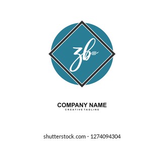 ZB Initial Handwriting Logo Template Vector