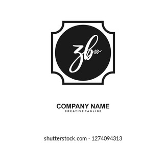 ZB Initial Handwriting Logo Template Vector