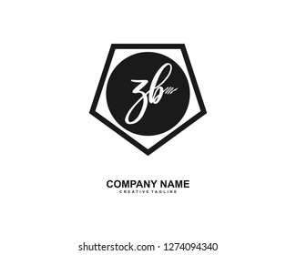 ZB Initial Handwriting Logo Template Vector