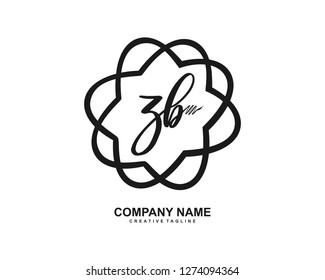 ZB Initial Handwriting Logo Template Vector