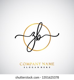 ZB Initial Handwriting logo template vector